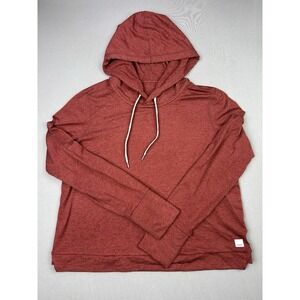 Vuori Women's M Halo Essential Workout Hoodie Brick Red Heather Athleisure